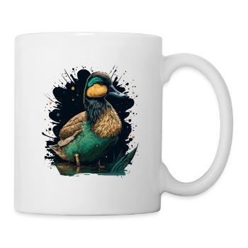 Coole Zeichnung einer Ente - Tasse - Weiß - Rechts