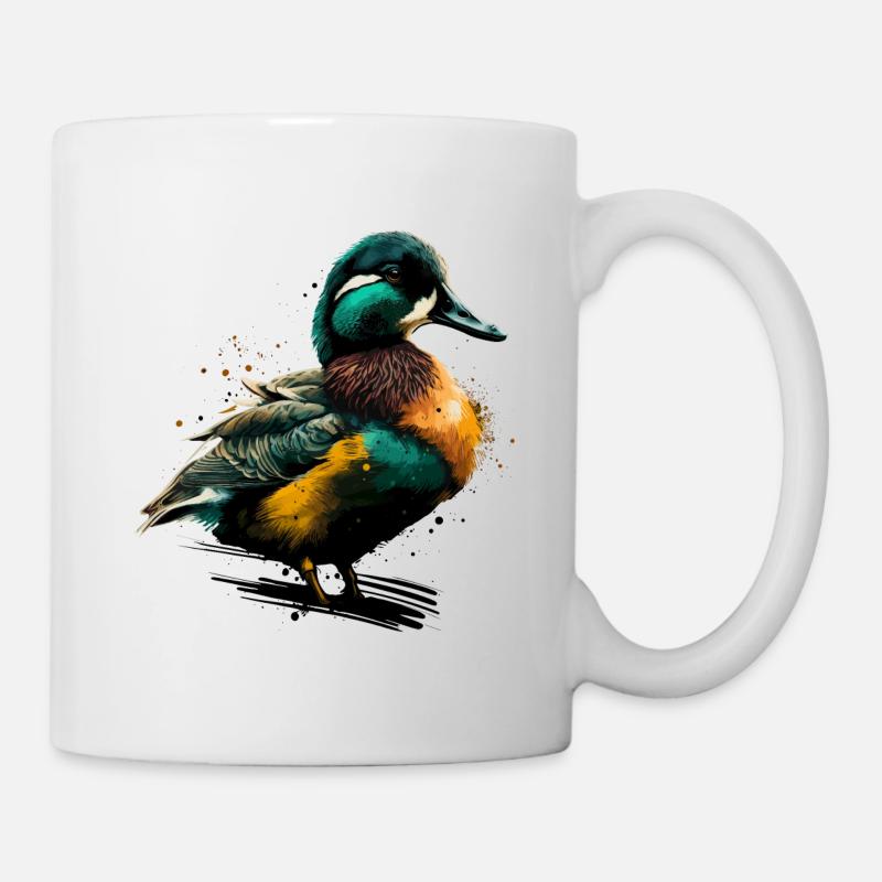 Farbige Ente - Tasse - Weiß