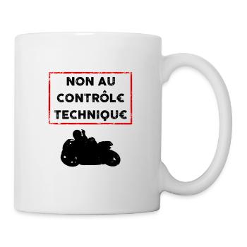 Non au contôle technique moto - Mug blanc - blanc - Droite