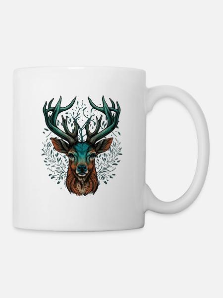 Tête de cerf - Mug blanc - blanc