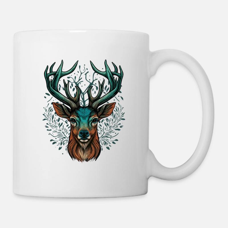 Hirschkopf - Tasse - Weiß