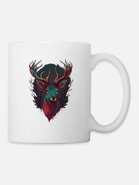 Geweih - Tasse - Weiß