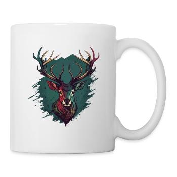 Hirschkopf - Tasse - Weiß - Rechts