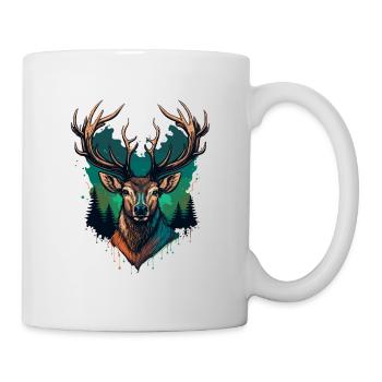 Hirsch Silhouette - Tasse - Weiß - Rechts