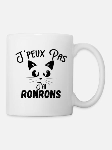 j peux pas j ai ronrons - Mug blanc - blanc