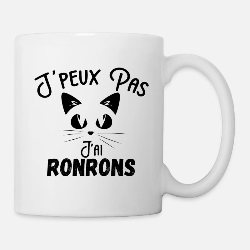 j peux pas j ai ronrons - Mug blanc - blanc