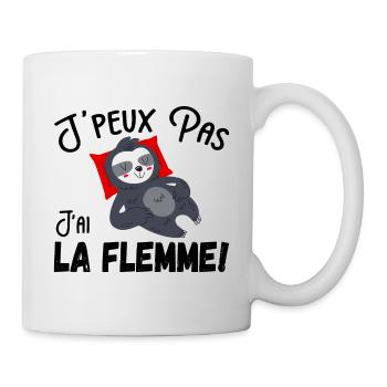 j peux pas j ai la flemme - Mug blanc - blanc - Droite
