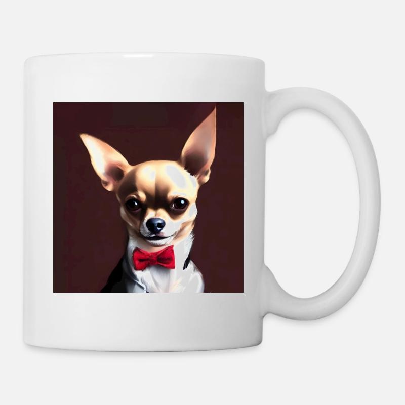 Chihuahua with cross binder - Mug - white