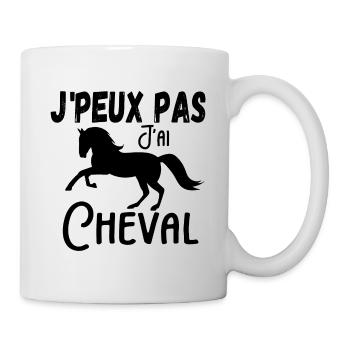 j'peux pas j'ai cheval - Mug blanc - blanc - Droite
