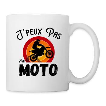 J'peux pas j'ai Moto - Moto Motard - Retro - Mug blanc - blanc - Droite