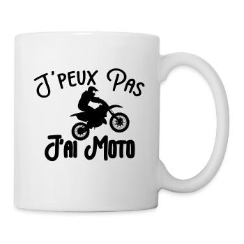 Je peux pas j'ai moto - Mug blanc - blanc - Droite