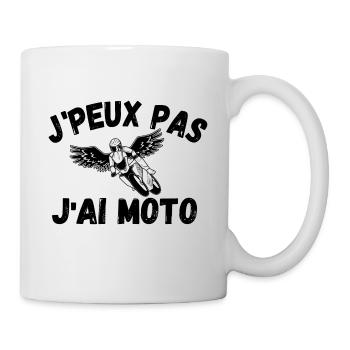 J'peux pas j'ai Moto - Moto Motard - Mug blanc - blanc - Droite