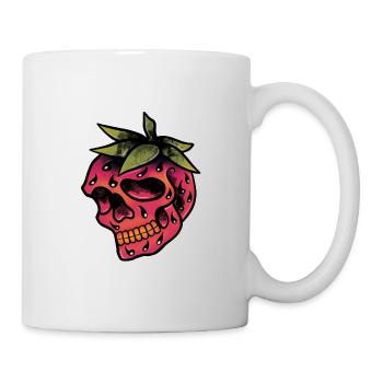 Erdbeerschädel der alten Schule. - Tasse - Weiß - Rechts