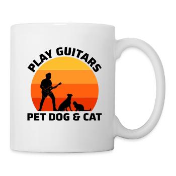 Bass Guitar Player Musician Bassist Cat Dog Animal - Mug - white - Right