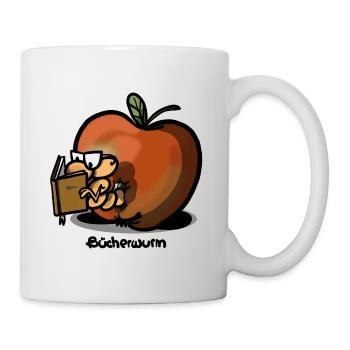 Bücherwurm - Tasse - Weiß - Rechts