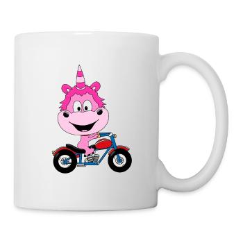 EINHORN - MOTORRAD - BIKER - MOTORSPORT - Tasse - Weiß - Rechts