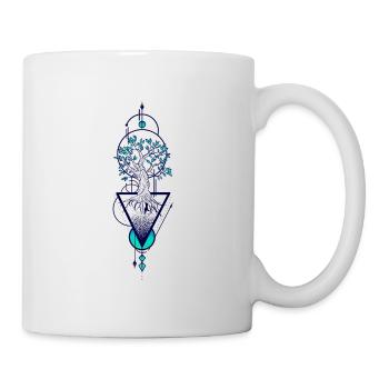 Arbre de vie géométrique coloré - Mug blanc - blanc - Droite