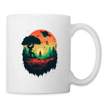 Alien starren - Tasse - Weiß - Rechts