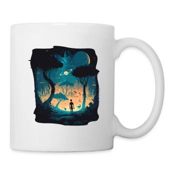 Cartoon Alien - Tasse - Weiß - Rechts