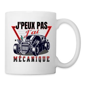 Mécanicien j'peux pas j' ai mécanique cadeau - Mug blanc - blanc - Droite