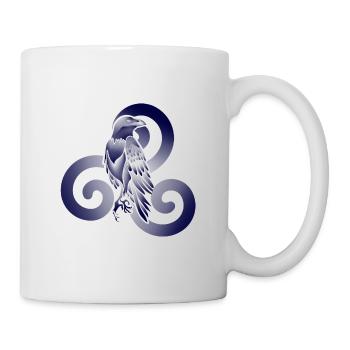 Raven triskel background - Mug - white - Right