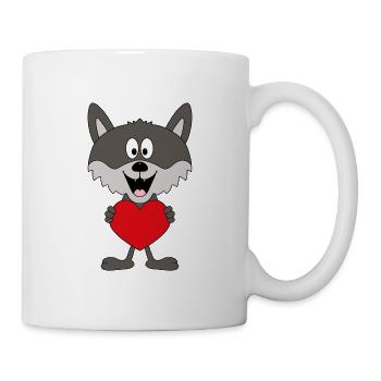 WOLF - HERZ - LIEBE - LOVE - TIER - KIND - BABY - Tasse - Weiß - Rechts