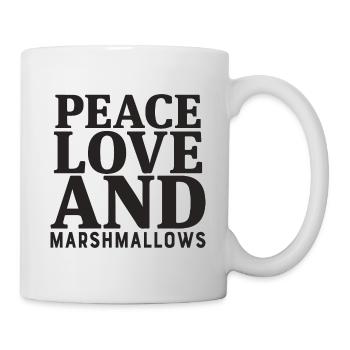 Peace Love And Marshmallows - Tasse - Weiß - Rechts
