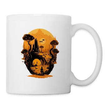 Monde jaune - Mug blanc - blanc - Droite