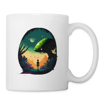Paysage de science-fiction - Mug blanc - blanc - Droite