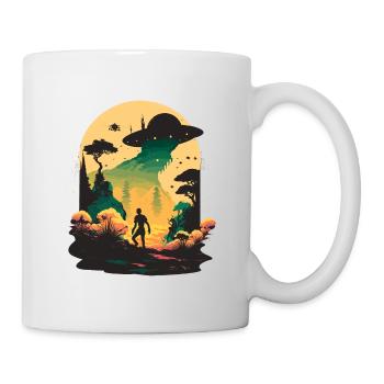 Ufo im Wald - Tasse - Weiß - Rechts