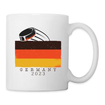 Eishockey WM 2023 Germany Deutschland Flagge - Tasse - Weiß - Rechts
