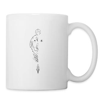 Golden Retriever ornamentale Linienkunst - Tasse - Weiß - Rechts