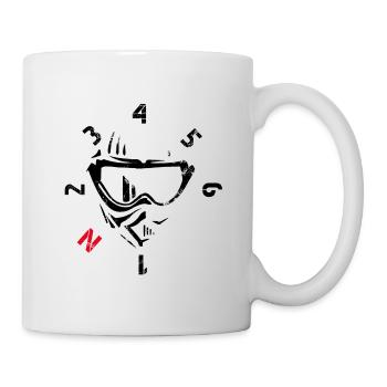 Motocross-Helm & Getriebe - Tasse - Weiß - Rechts