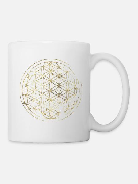 Flower of Life gold - Mug - white