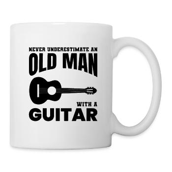 Alter Mann Gitarrist Musik Musiker Opa Papa - Tasse - Weiß - Rechts