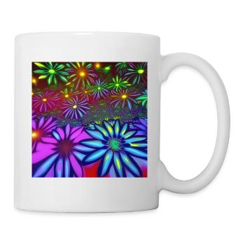 Psychedelische Blumen - Tasse - Weiß - Rechts