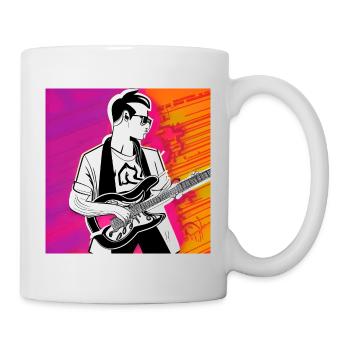 Guitarist pop art - Mug - white - Right