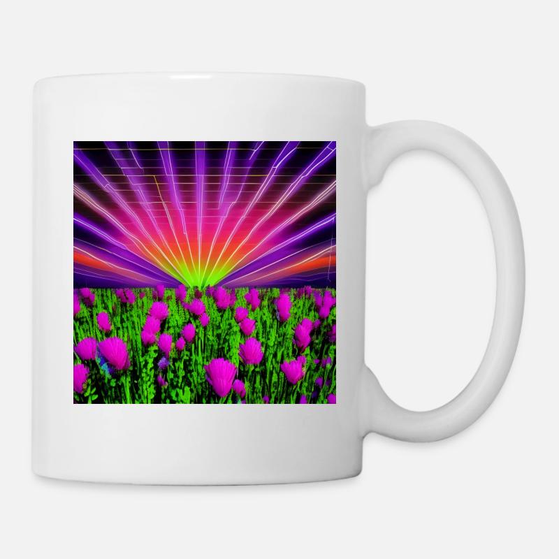 Le soleil psychédélique s’abaisse - Mug blanc - blanc