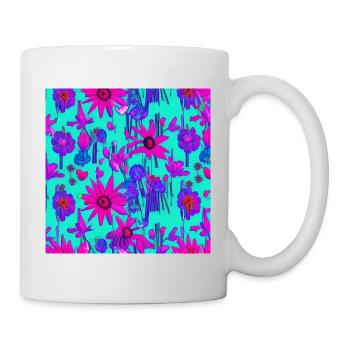 The Beauty of Flowers in Blue Patterns - Mug - white - Right