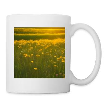 Lovely Yellow Flowers and Green Grass - Mug - white - Right