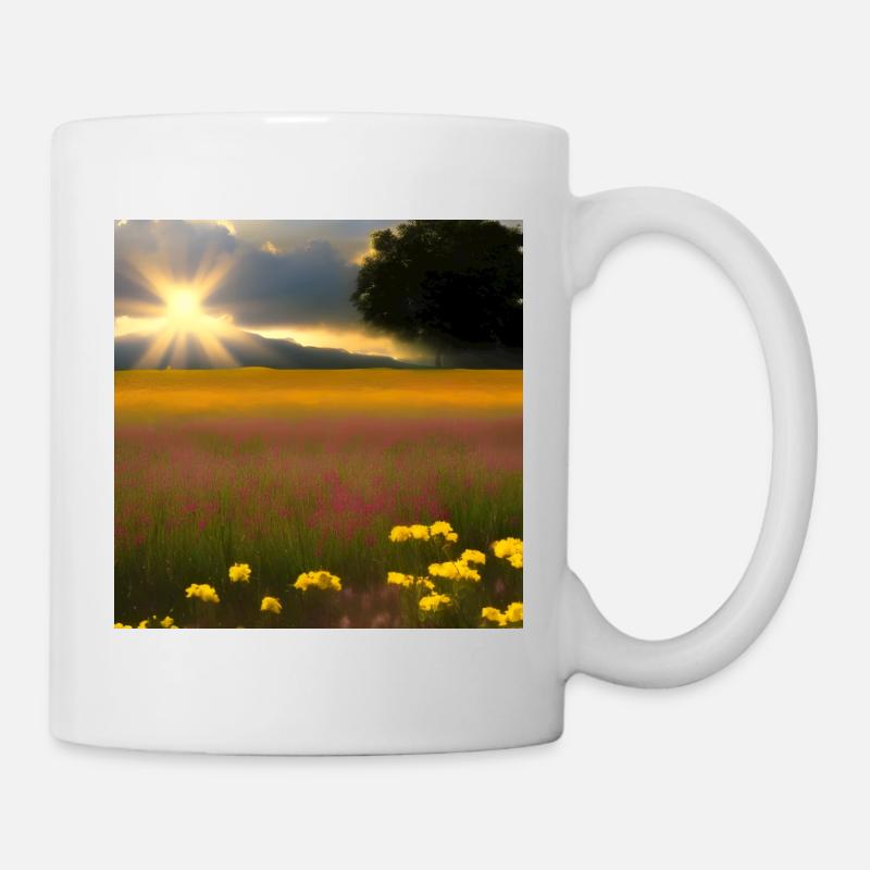 Sunny Meadows: ein Ort zum Entspannen - Tasse - Weiß