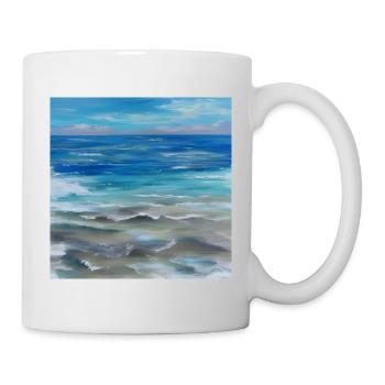 Blauer Himmel und Ozeanmalerei - Tasse - Weiß - Rechts