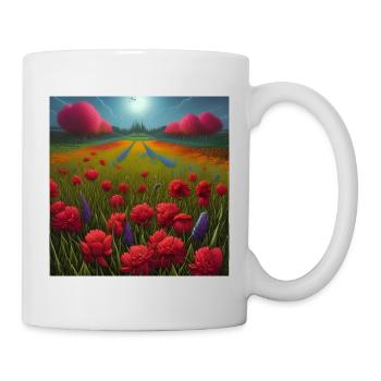 Beautiful Flowers along the Field Road Horizon - Mug - white - Right