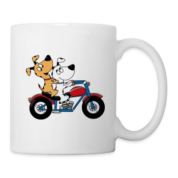 HUNDE - MOTORRAD - BIKER - TIERE - LIEBE - Tasse - Weiß - Rechts