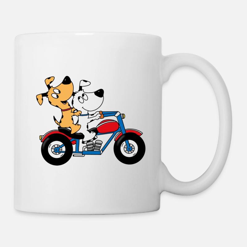 HUNDE - MOTORRAD - BIKER - TIERE - LIEBE - Tasse - Weiß