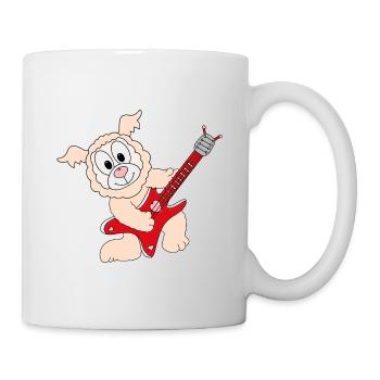 GITARRE - MUSIK - LIEBE - LAMA - ALPAKA - TIERISCH - Tasse - Weiß - Rechts