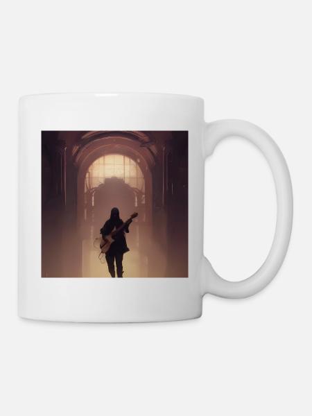 Lonely guitarist - Mug - white