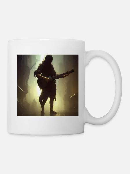 Dark guitarist portrait - Mug - white