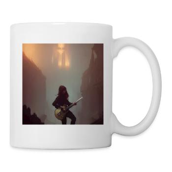 Dunkle Gitarristin - Tasse - Weiß - Rechts