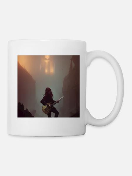Dunkle Gitarristin - Tasse - Weiß